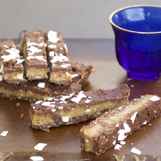 Raw Caramel and Walnut Bars