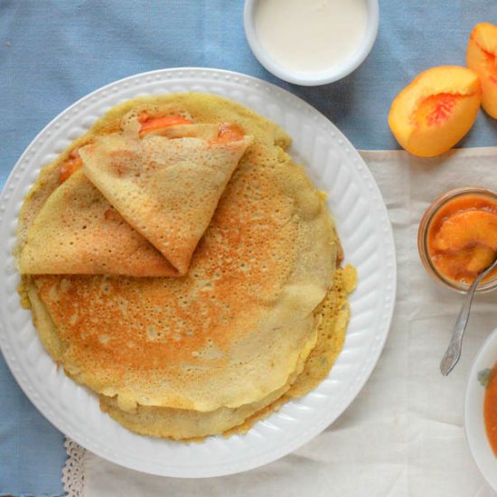 GF Crepes with Peach Spread