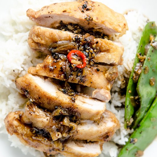 Chicken with Black Pepper Sauce