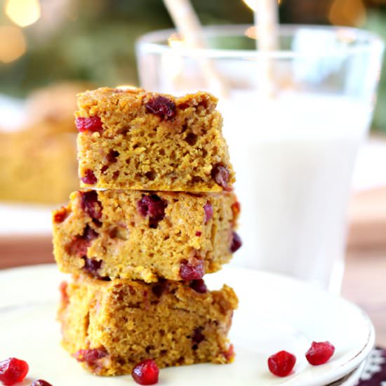 Pumpkin Pomegranate Blondies