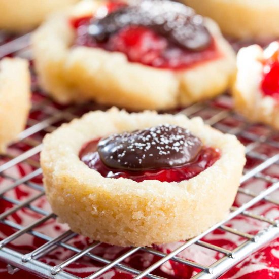 Chocolate Cherry Sugar Cookie Cups