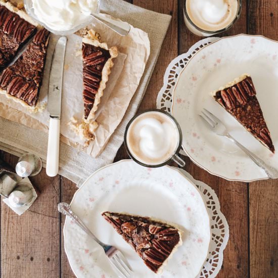 Chocolate Ginger Espresso Pecan Pie