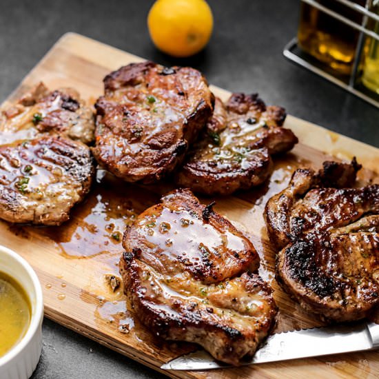 Pork Loin Chops w Lemon Vinaigrette