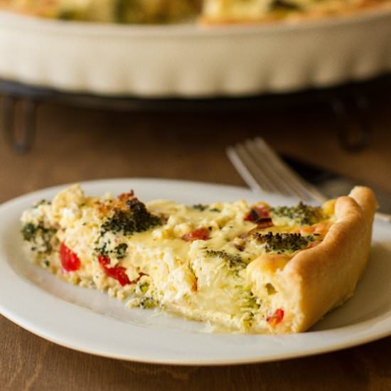 Broccoli & feta quiche