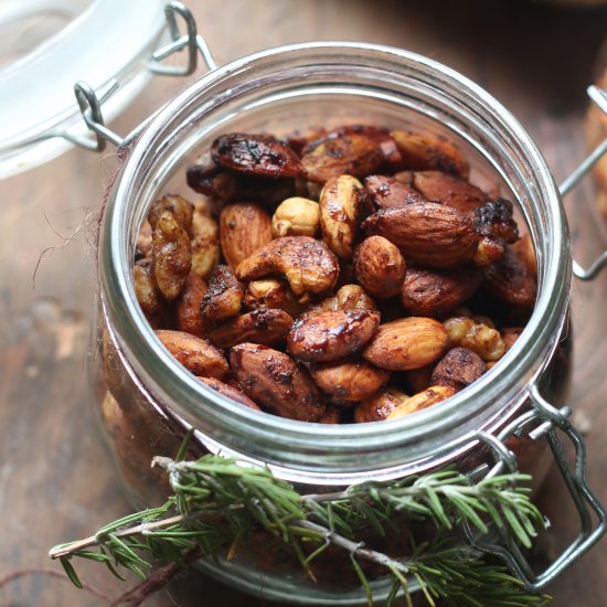 Balsamic- Curry Spiced Mixed Nuts