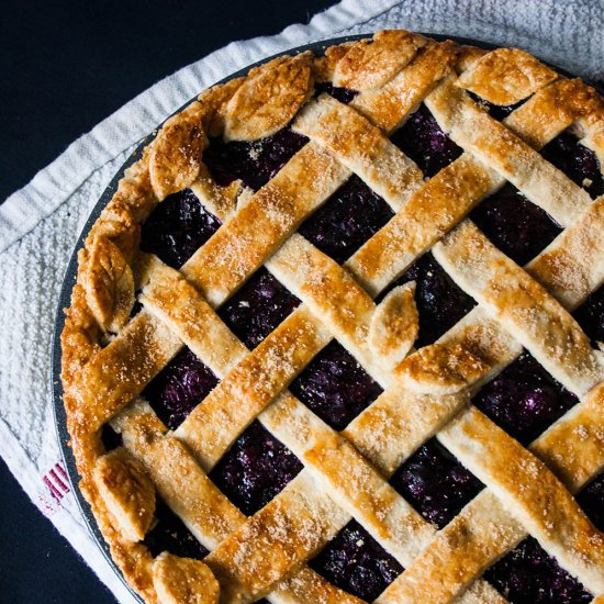 Lattice Blueberry Pie