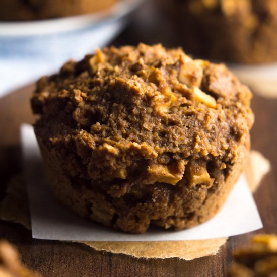 Apple Gingerbread Bran Muffins