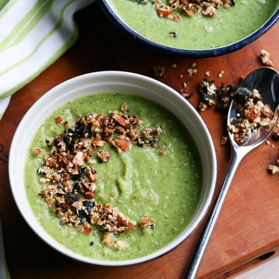 Green soup w/ nori granola