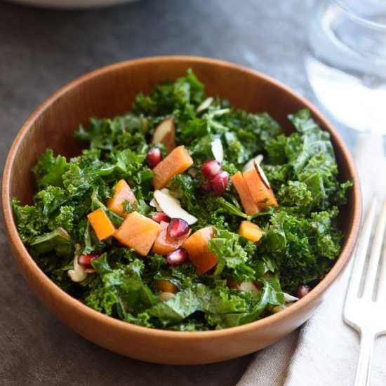 Massaged Kale Persimmon Salad