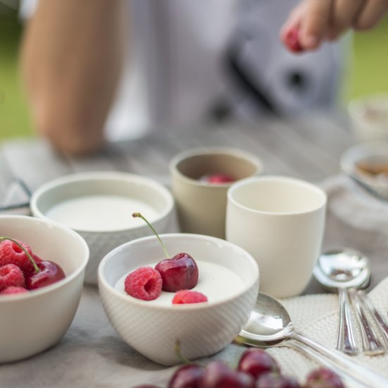 vanilla scented yoghurt panna cotta