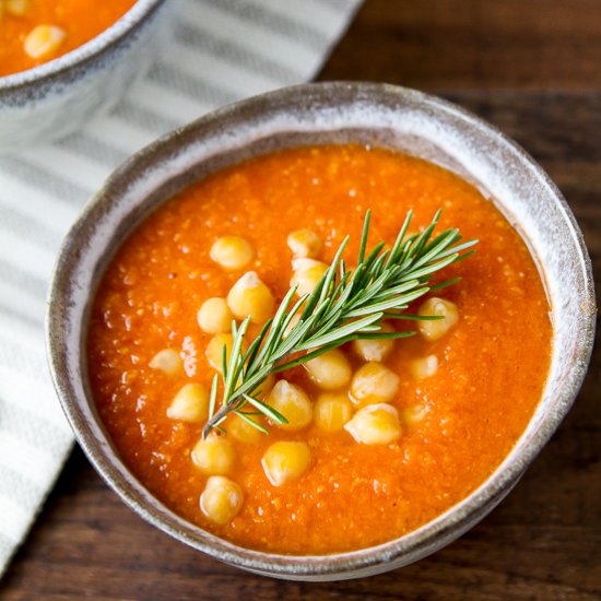 Chickpea Tomato Soup with Rosemary