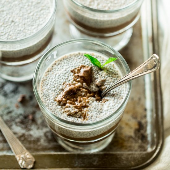 Vegan Mint Brownie Chia Pudding