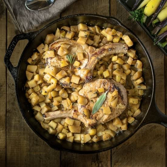 Pork Chops with Warm Apple Salsa