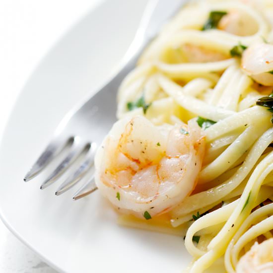 Shrimp Scampi with Linguini