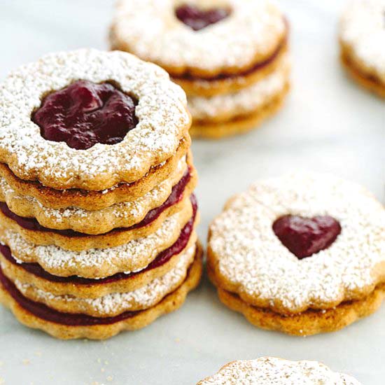 Cranberry Orange Linzer Cookies