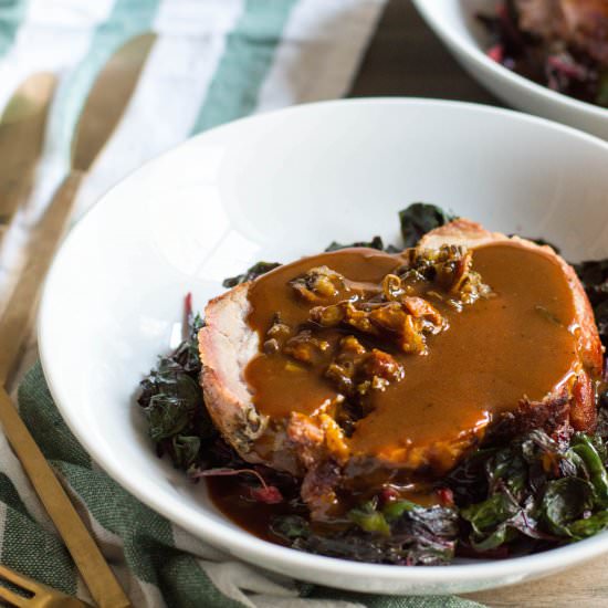 Cherry & Wild Rice Stuffed Pork