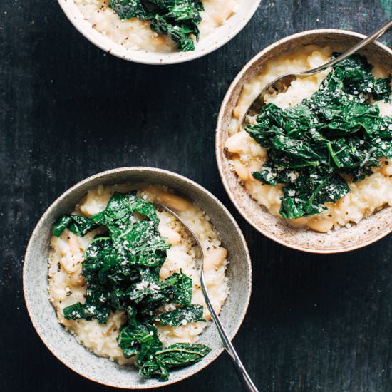 White Beans and Greens Risotto