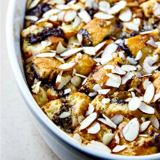 Chocolate Almond Bread Pudding