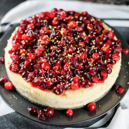 Gluten-Free Cranberry Citrus Cheesecake