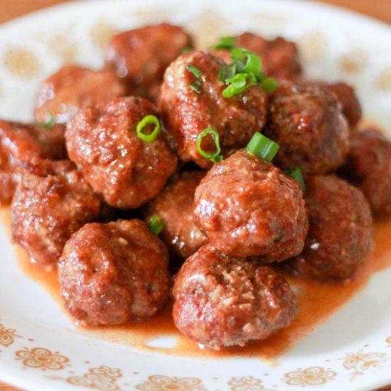 Smoky Cider-Glazed Meatballs