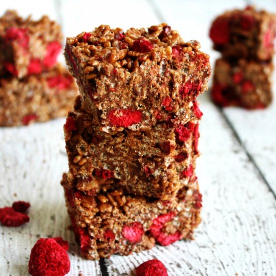 Chocolate Raspberry Crispy Treats