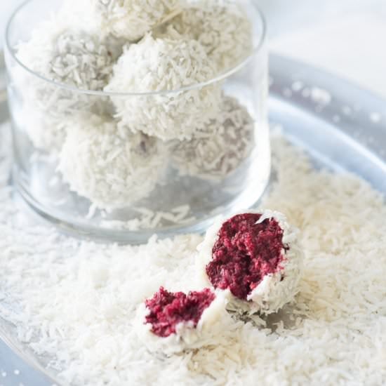 Vegan Red Velvet  Snowball Cookies