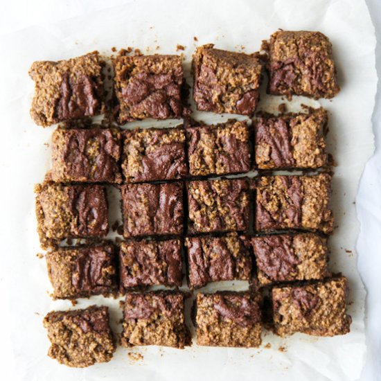 Coffee Blondies w/ Homemade Nutella