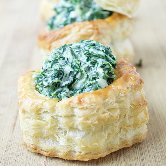 Creamed Spinach Pastry Cups