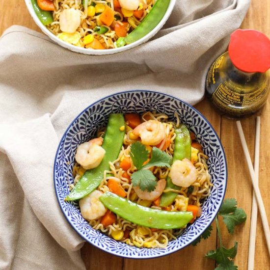 Shrimp Fried Ramen Noodles