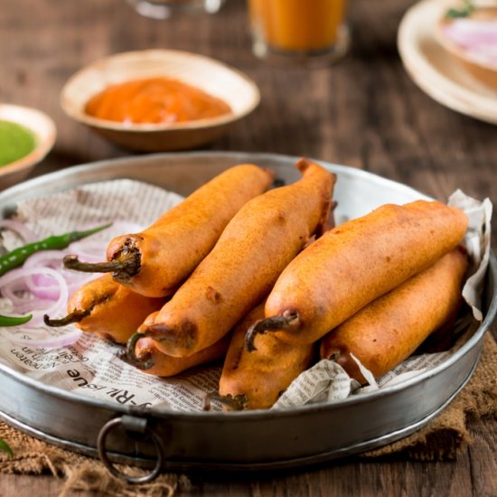 Potato Stuffed Mirchi Bajji