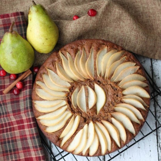 Spiced Pear Gingerbread Cake