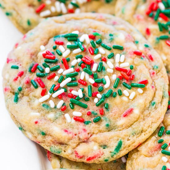 No-Roll Holiday Sprinkles Cookies