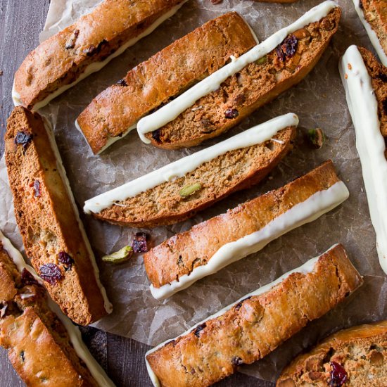 White Chocolate Cranberry Biscotti