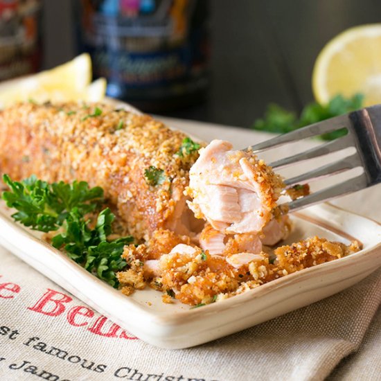 BBQ Ritz Cracker Crusted Salmon