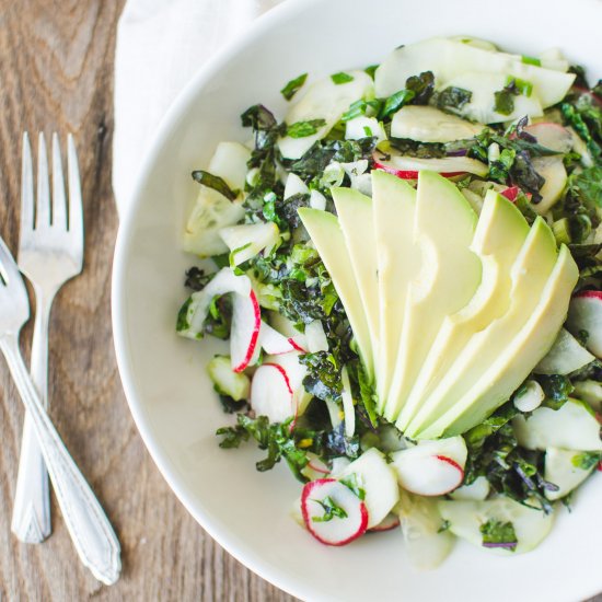 Kale Miso Radish Salad