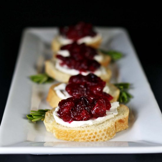 Roasted Cranberry Crostini