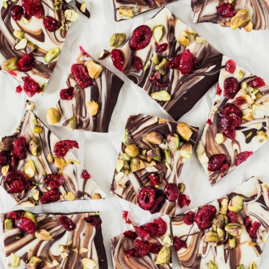 Cranberry Pistachio Chocolate Bark