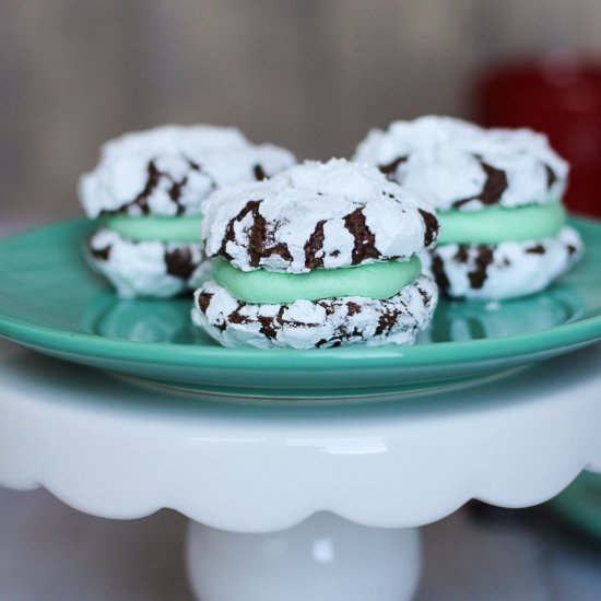 Chocolate Mint Cookie Sandwiches