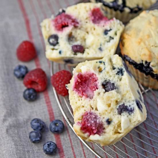 Very Berry White Chocolate Muffins