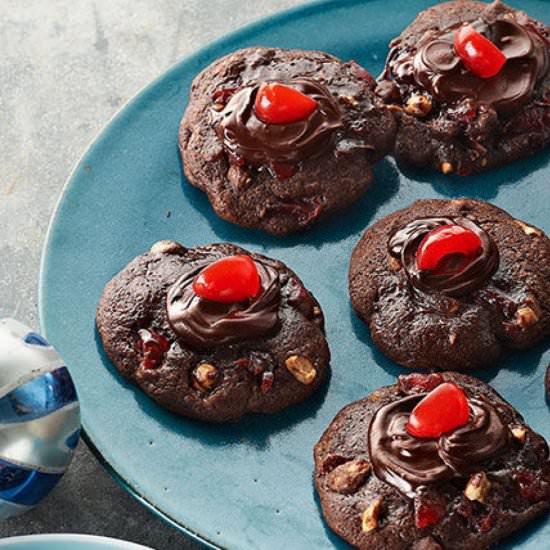 Cherry-Chocolate Volcano Cookies