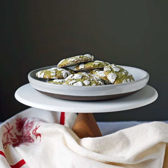 Matcha Crinkle Cookies