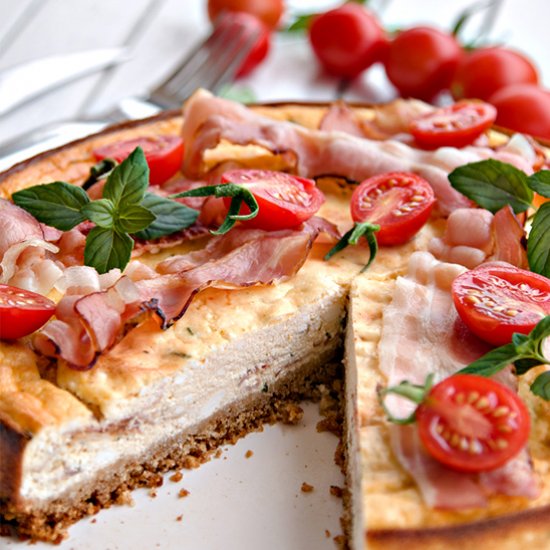 Savory cheesecake with bacon