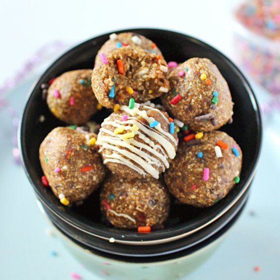 Healthy Birthday Cake Energy Bites