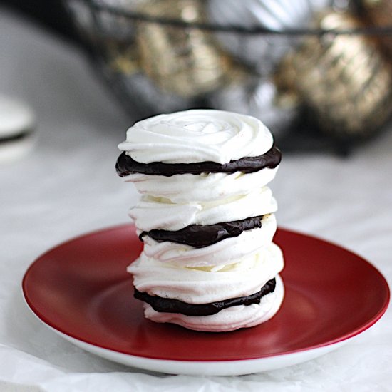 Mint Meringue Sandwich Cookies