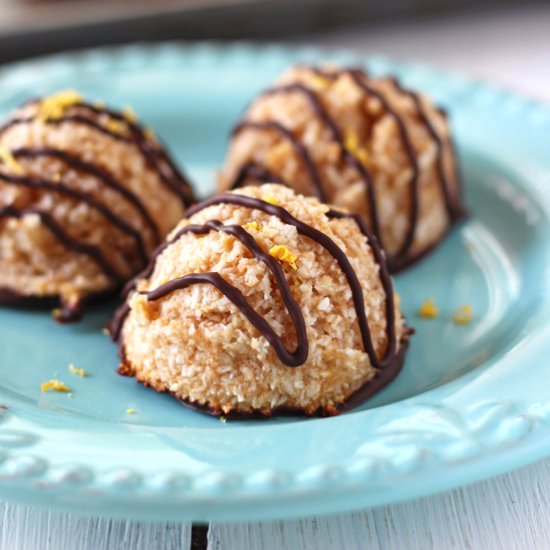 Chocolate Dipped Lemon Macaroons