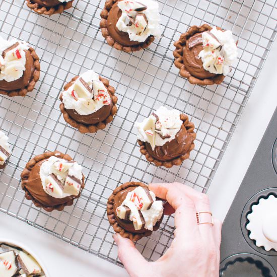 Peppermint Chocolate Mousse Tarts