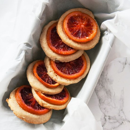 Candied Blood Orange Shortbread