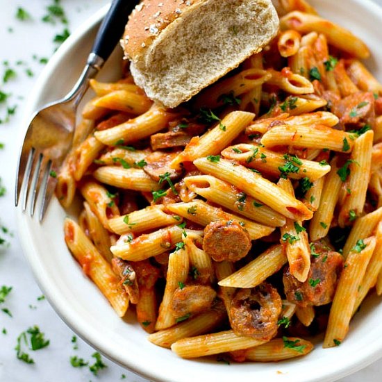 Easy Penne Sausage alla Vodka