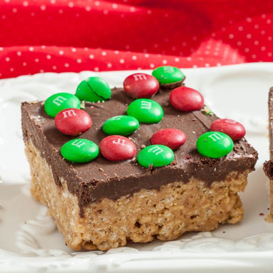 chocolate peanut butter krispy bars