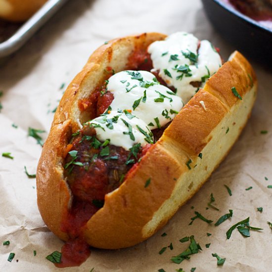 Garlic Bread Meatball Subs